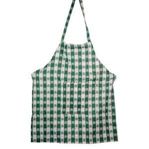 Green and White  shamrock Checkered Apron and tea cozy set